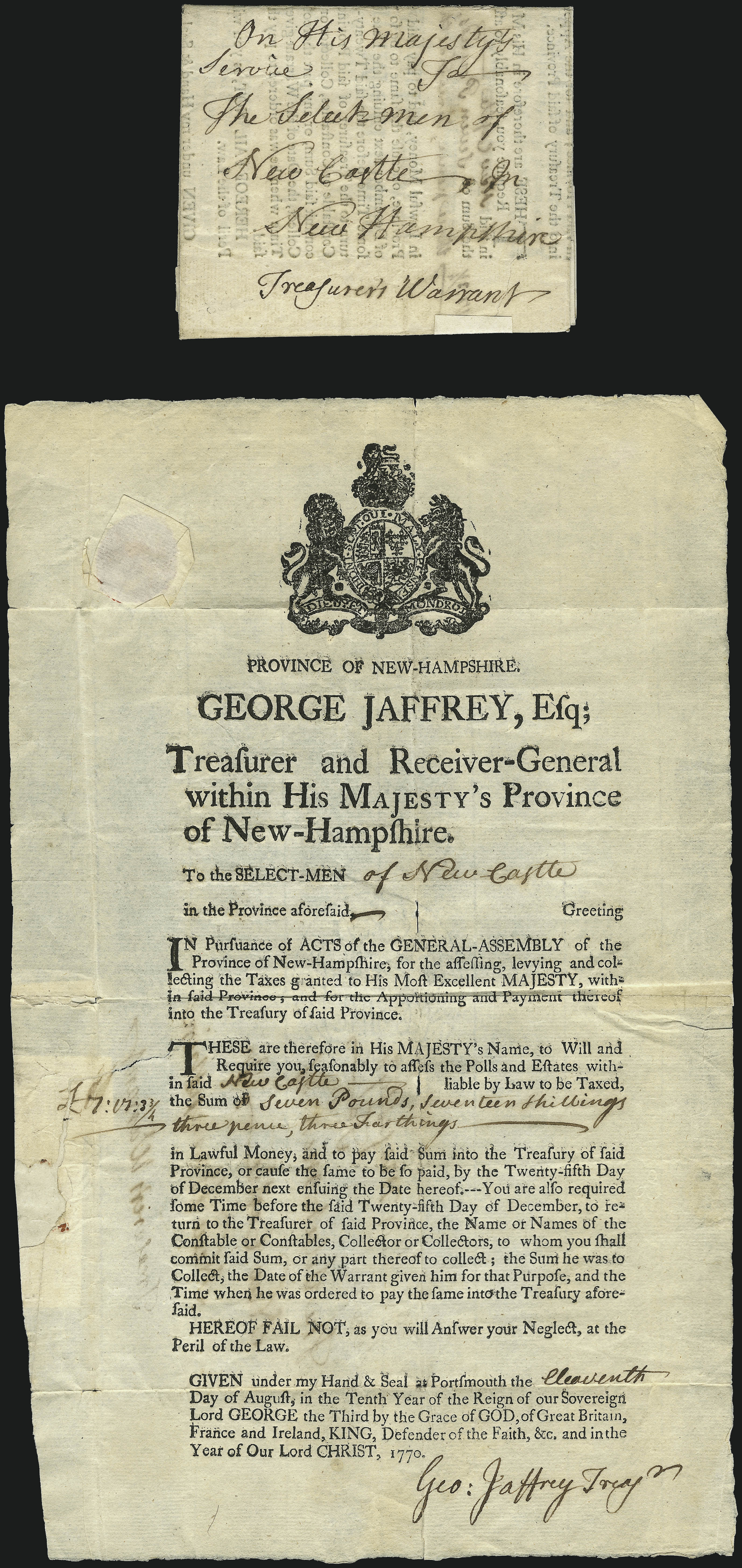 Sale no. 1011 — Lot no. 1266 — Siegel Auction Galleries