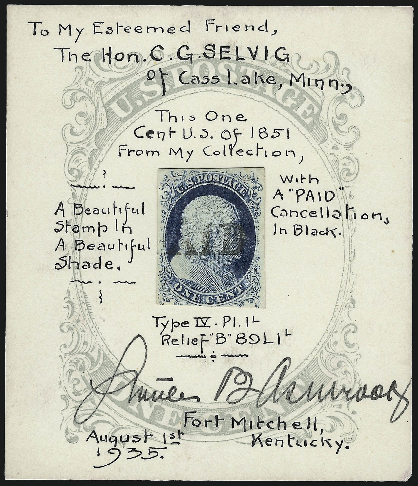 Sale no. 1034 — Lot no. 18 — Siegel Auction Galleries