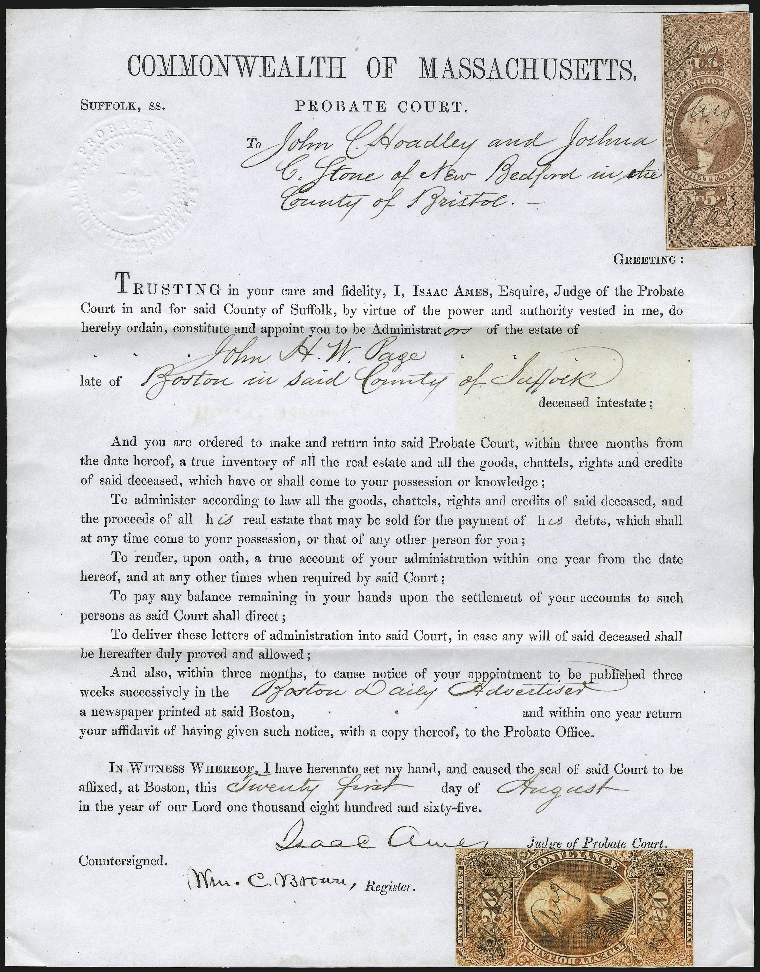 Sale no. 1037 — Lot no. 2398 — Siegel Auction Galleries