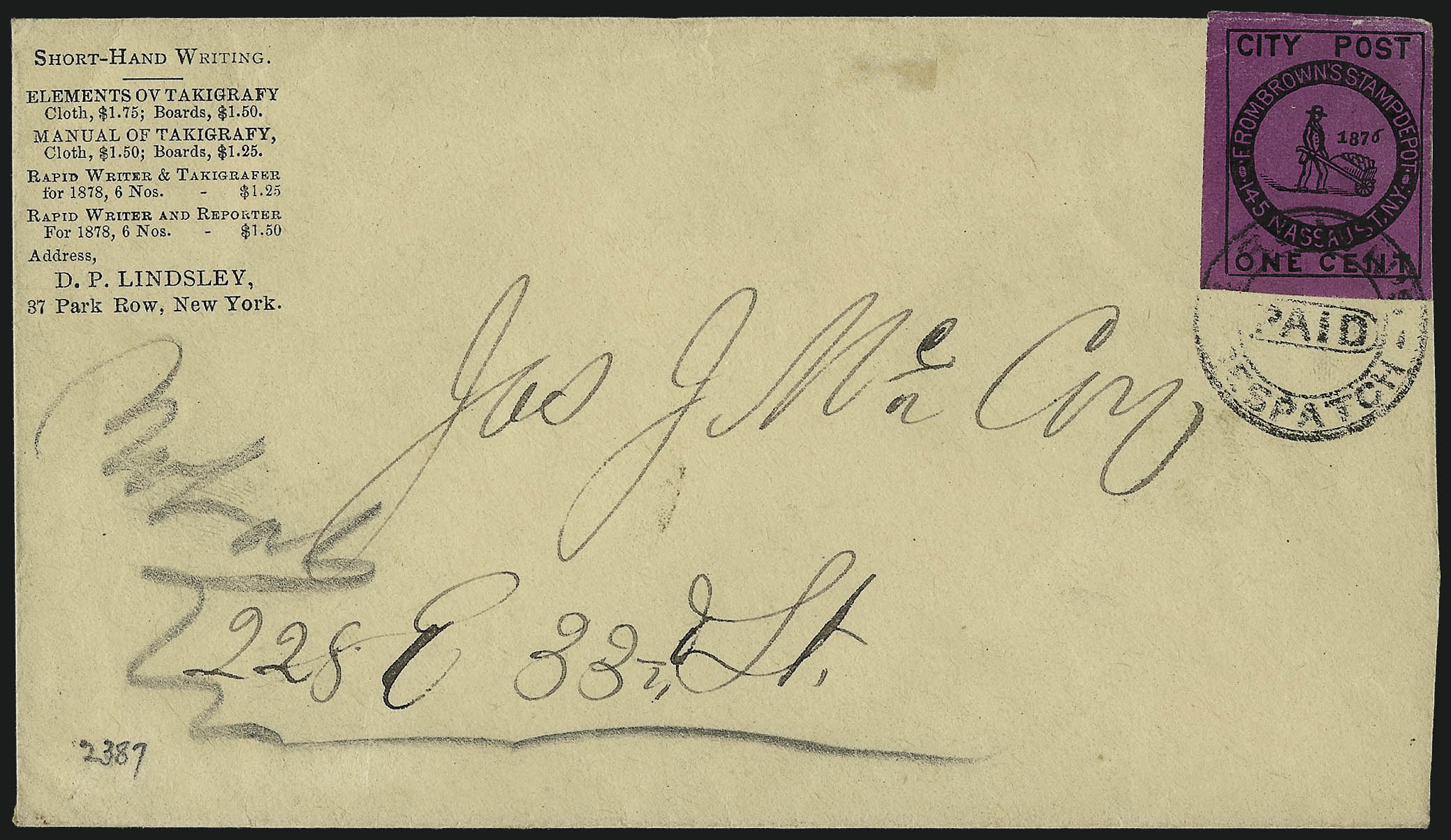 Sale no. 1037 — Lot no. 2663 — Siegel Auction Galleries