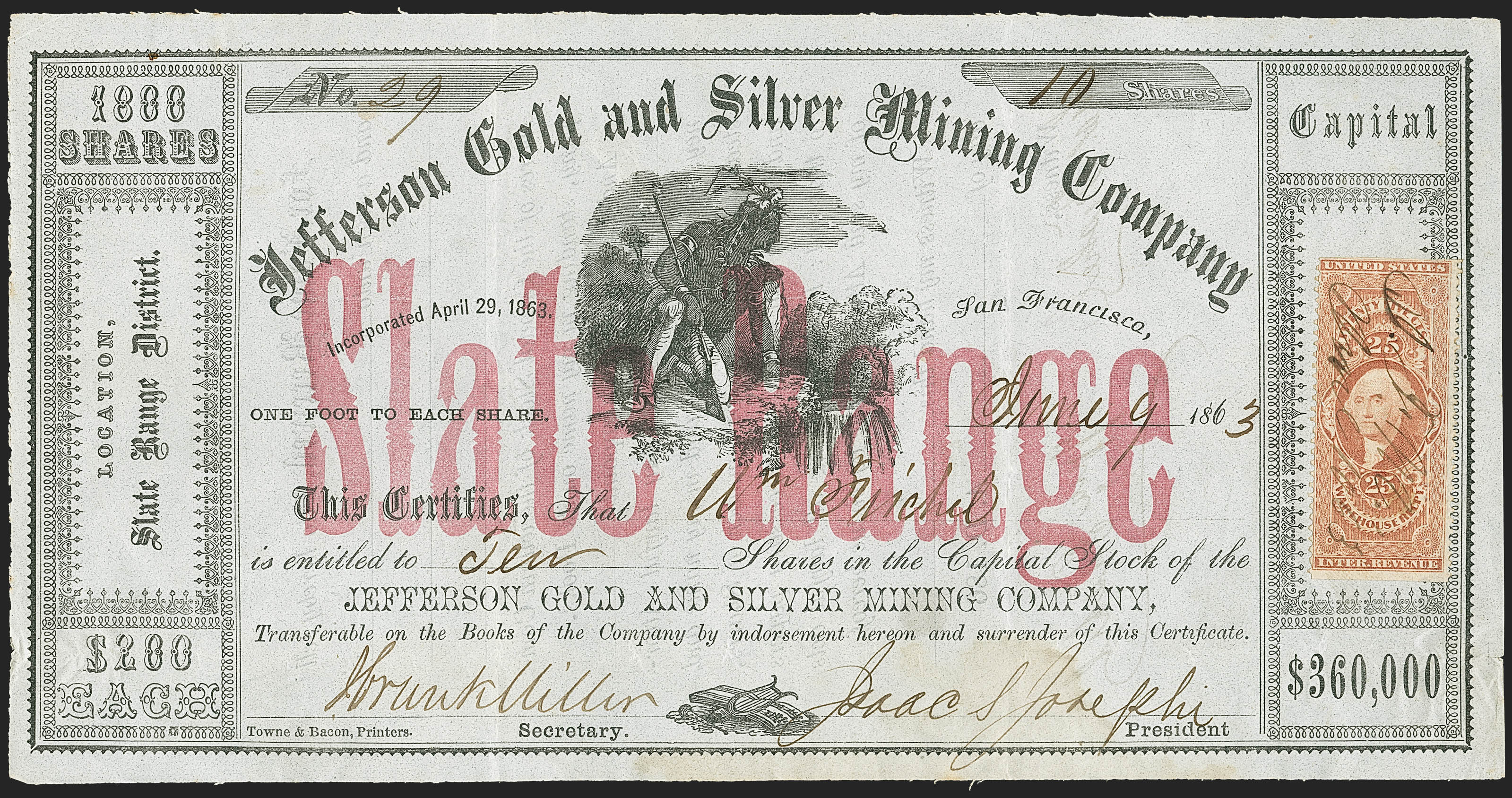 Sale no. 1166 — Lot no. 1295 — Siegel Auction Galleries