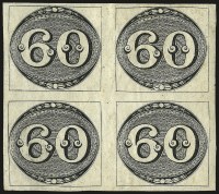 Sale Number 957, Lot Number 22, 1843, 60r Black, Intermediate Impression (2)