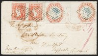 Sale Number 1286, Lot Number 139, 1854, 4a Bright Red & Bright Blue, 3rd Printing, Head Die II, Frame Die I (6Ea; SG 21a)