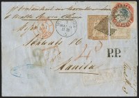 Sale Number 1286, Lot Number 256, Used in Straits Settlements--Singapore, 1854, 4a Red & Blue, 4th Printing, Head Die III, Frame Die II (6F; SG 23)