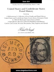 Sale No. 834 — Siegel Auction Galleries