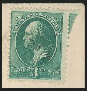 3c Blue Green, Double Impression, (Scott 207c)