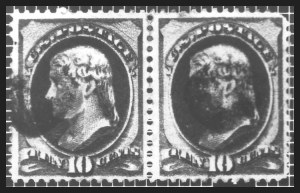 10c Brown, Double Impression, (Scott 209c)