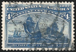 4c Blue, Error of Color, Used, (Scott 233a)