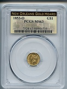 Liberty Gold, $1, 1853 - O, 7524, Obverse