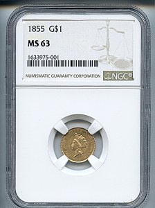 Princess Gold, $1, 1855 - , 7532, Obverse