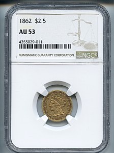 Liberty Gold, $3, 1862 - , 7796, Obverse