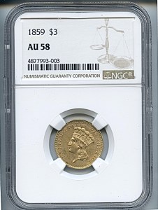 Princess Gold, $3, 1859 - , 7979, Obverse