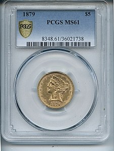 Liberty Half Eagle, $5, 1879 - , 8348, Obverse