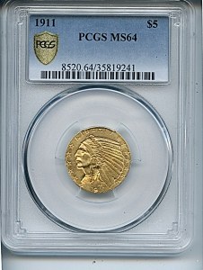 Indian Half Eagle, $5, 1911 - , 8520, Obverse