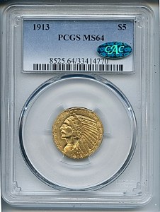 Indian Half Eagle, $5, 1913 - , 8525, Obverse