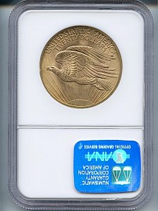 Saint-Gaudens Double Eagle, $20, 1908 - , 9142, Reverse