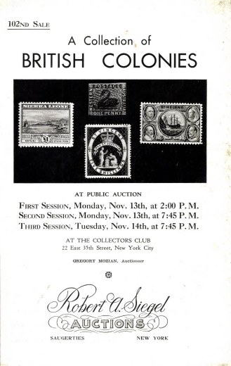 Catalog Cover Sale no. 102 — Siegel Auction Galleries
