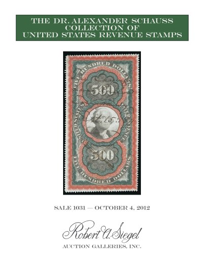 Catalog Cover Sale no. 1031 — Siegel Auction Galleries