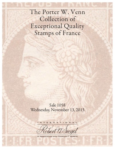 Catalog Cover Sale no. 1058 — Siegel Auction Galleries