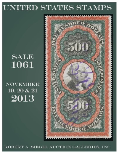 Catalog Cover Sale no. 1061 — Siegel Auction Galleries