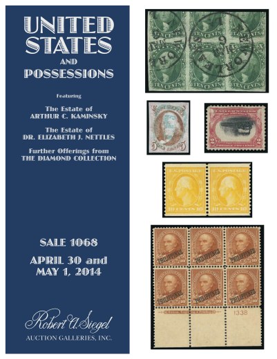 Catalog Cover Sale no. 1068 — Siegel Auction Galleries
