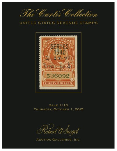 Catalog Cover Sale no. 1110 — Siegel Auction Galleries