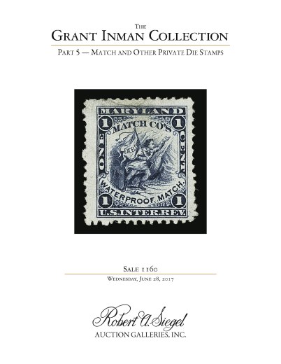 Catalog Cover Sale no. 1160 — Siegel Auction Galleries