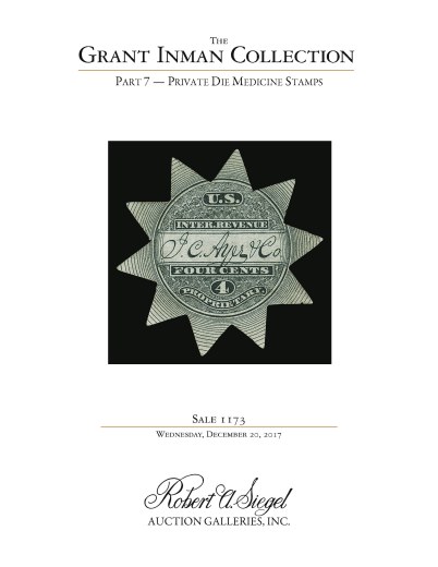 Catalog Cover Sale no. 1173 — Siegel Auction Galleries