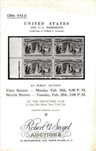 Catalog Cover Sale no. 120 — Siegel Auction Galleries