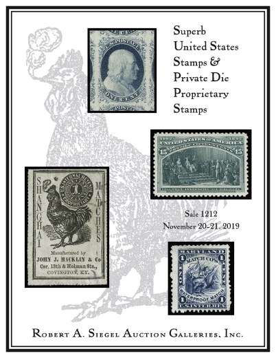 Catalog Cover Sale no. 1212 — Siegel Auction Galleries