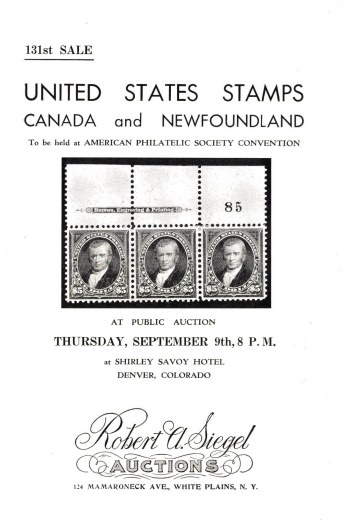 Catalog Cover Sale no. 131 — Siegel Auction Galleries