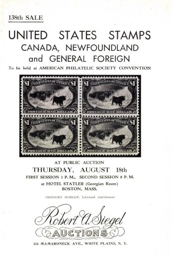 Catalog Cover Sale no. 138 — Siegel Auction Galleries