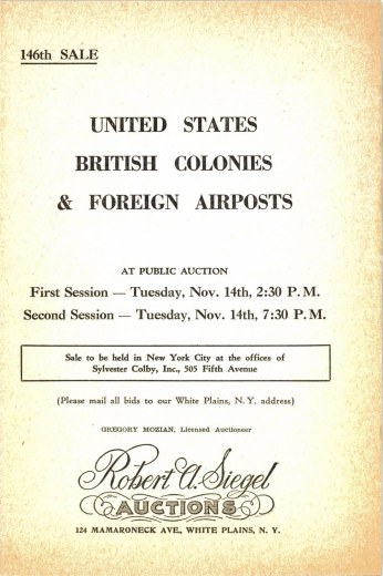 Catalog Cover Sale no. 146 — Siegel Auction Galleries