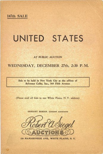 Catalog Cover Sale no. 147 — Siegel Auction Galleries