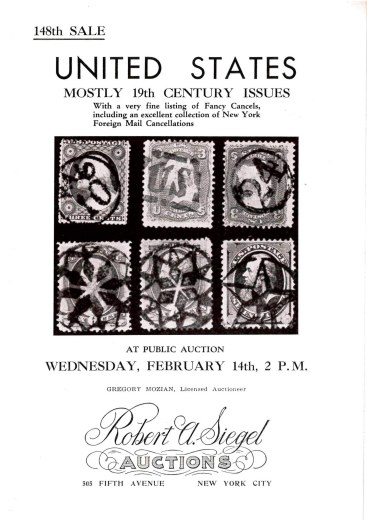 Catalog Cover Sale no. 148 — Siegel Auction Galleries