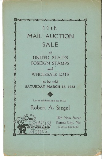 Catalog Cover Sale no. 14 — Siegel Auction Galleries