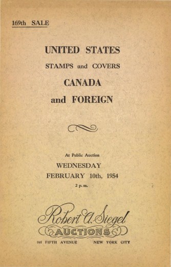 Catalog Cover Sale no. 169 — Siegel Auction Galleries