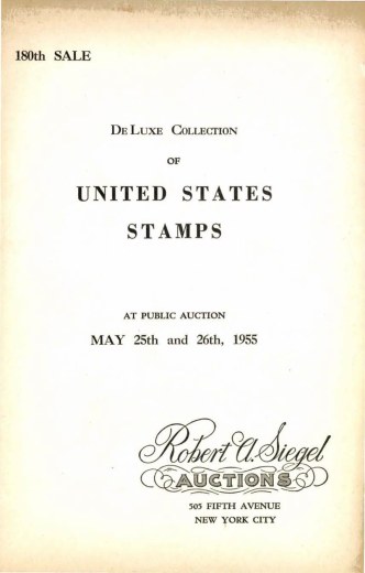 Catalog Cover Sale no. 180 — Siegel Auction Galleries