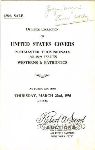 Catalog Cover Sale no. 188 — Siegel Auction Galleries