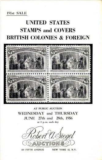 Catalog Cover Sale no. 191 — Siegel Auction Galleries