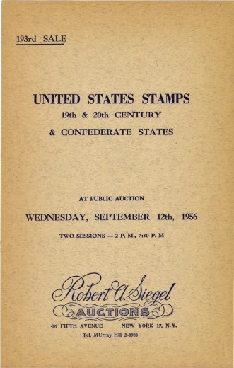 Catalog Cover Sale no. 193 — Siegel Auction Galleries
