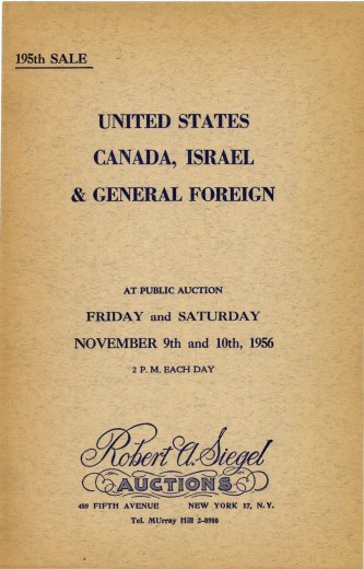 Catalog Cover Sale no. 195 — Siegel Auction Galleries