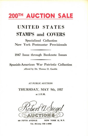 Catalog Cover Sale no. 200 — Siegel Auction Galleries