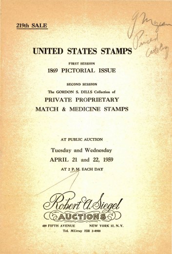 Catalog Cover Sale no. 219 — Siegel Auction Galleries