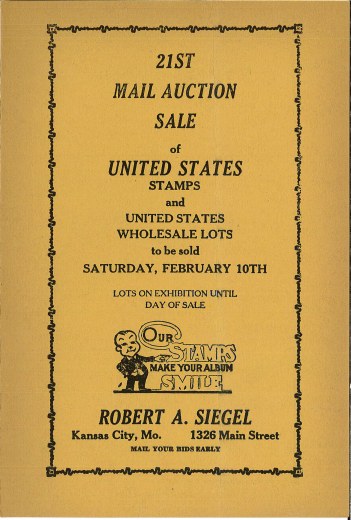 Catalog Cover Sale no. 21 — Siegel Auction Galleries