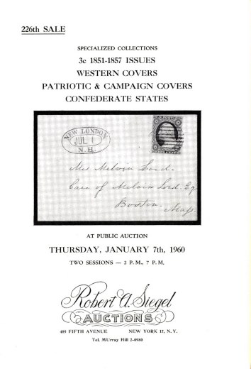 Catalog Cover Sale no. 226 — Siegel Auction Galleries