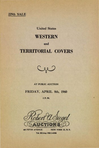 Catalog Cover Sale no. 229 — Siegel Auction Galleries