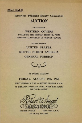Catalog Cover Sale no. 232 — Siegel Auction Galleries