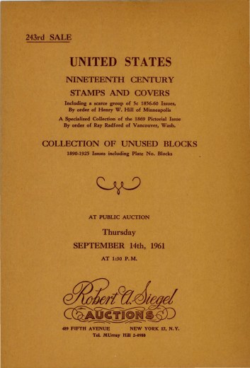 Catalog Cover Sale no. 243 — Siegel Auction Galleries