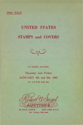 Catalog Cover Sale no. 246 — Siegel Auction Galleries